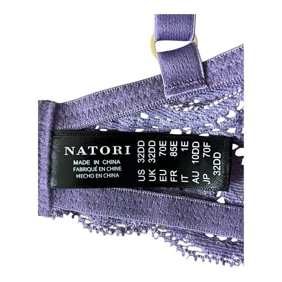 Natori bra 730023 Feathers underwire contour purple size 32DD 32E - Picture 4 of 6